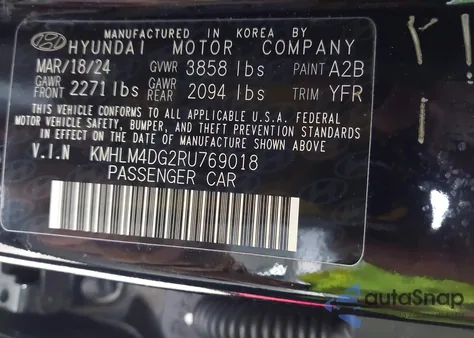 2024 Hyundai Elantra Sel из США, поврежденный, VIN KMHLM4DG2RU769018